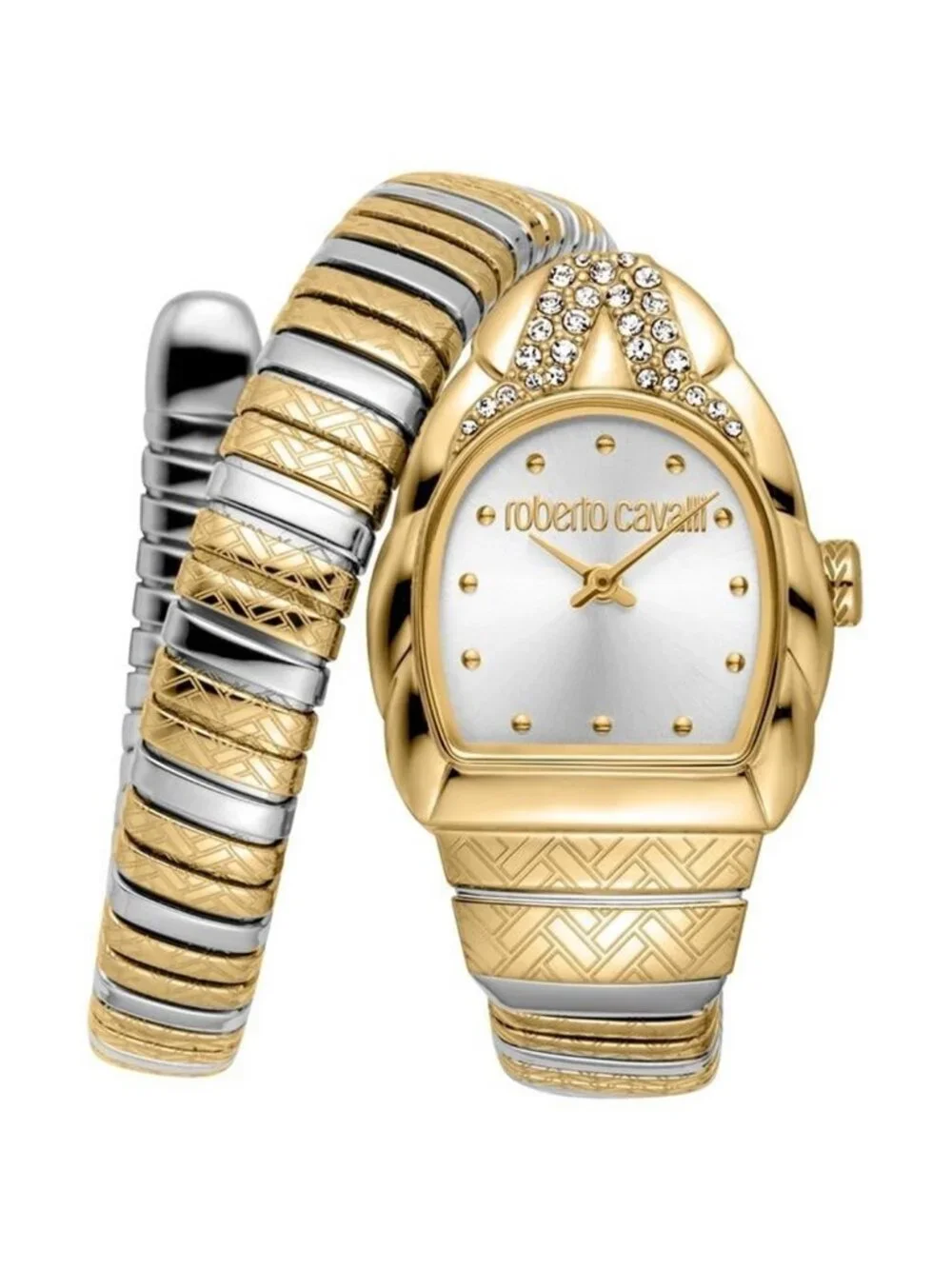 NWT Roberto Cavalli Aurora Silver-tone Dial Ladies Watch